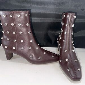 Tigris Studded Brown Ankle Boots a new day size